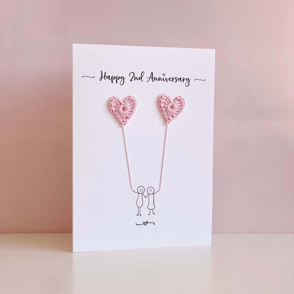 2nd wedding anniversary card (Cotton anniversary)