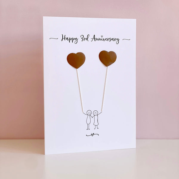 3rd wedding anniversary card (Leather anniversary)