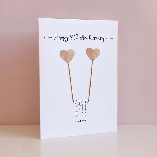 8th wedding anniversary card (Bronze anniversary)