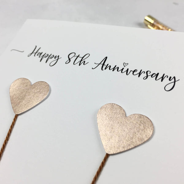 8th wedding anniversary card (Bronze anniversary)