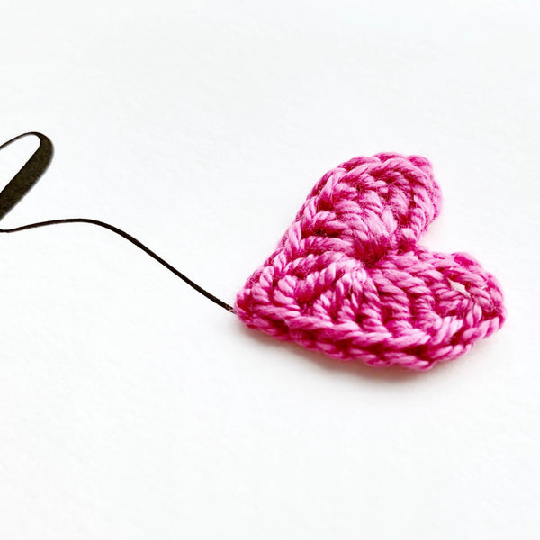 Mother's Day crochet heart card